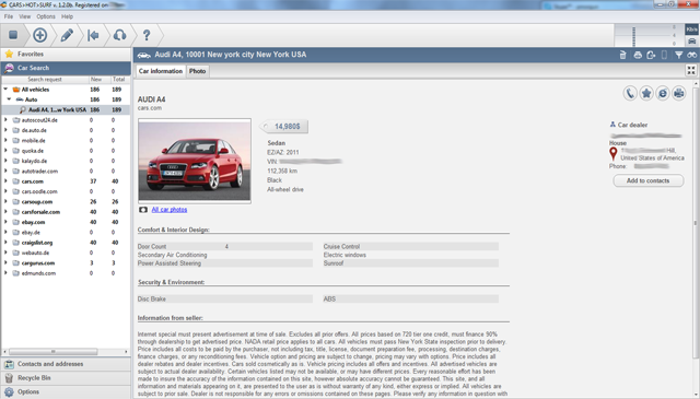 Detailed information for the found car offer